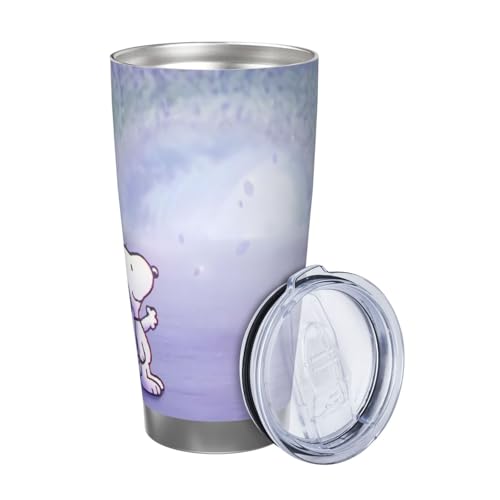 マグカップ スヌーピー (16) コーヒーカップ コンビニカップ 保冷 保温 タンブラー ステンレス製 大容量 真空断熱マグ 蓋付き 持ち運び 直接ドリップ 車用 600ml Straw Three-piece Set