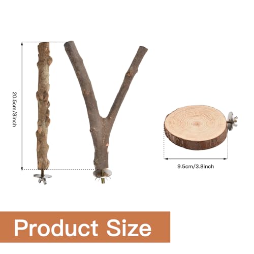 Image of Bird Perches Stand Toy, Perch Stand Bird Cage Branches Platform Accessories for Parakeets Cockatiels Conures Macaws Finches Love Birds 8PCS