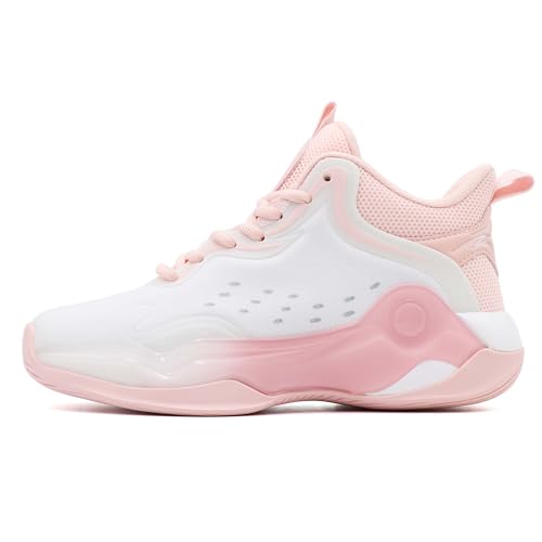 Kids Basketball Shoes, Leather Trendy Casual Sports Basketball Shoes Breathable Comfortable Boys Sneakers for Big Kids Girls Basketball Shoes2