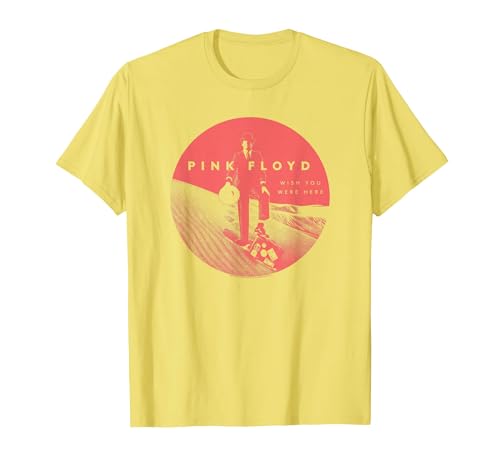 Pink Floyd WYWH50 Invisible Man Circle Wish You were Here 50 T-Shirt, Men, Lemon Yellow, X-Large