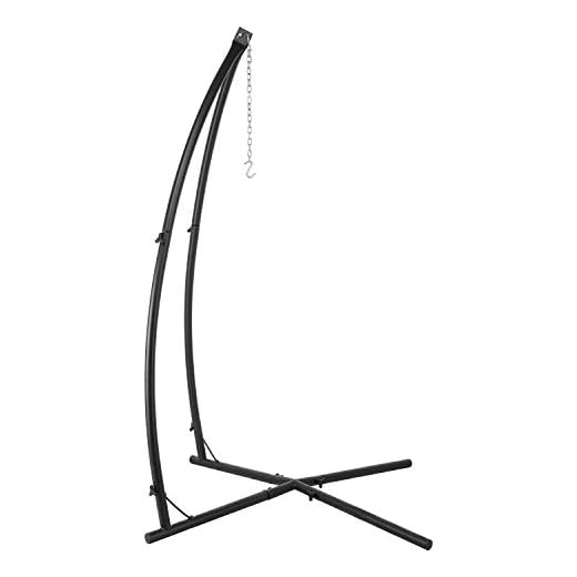TubyTime C Hammock Chair Stand, Heavy Duty Steel Solid Hanging Tree Tent Stand, Adjustable Height, for Hanging Chair, Air Porch, Swing, Lounger, Indoor/Outdoor, Patio,Deck,Yard,330lbs Weight Capacity
