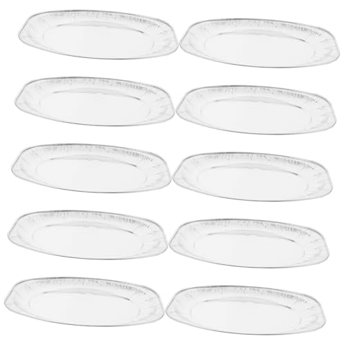 Loigohon アルミホイルトレイ 10個入り ? 厚手構造で耐久性向上、均一加熱と簡単処理の使い捨てグリルパン (25.50X17.80X1.50CM)