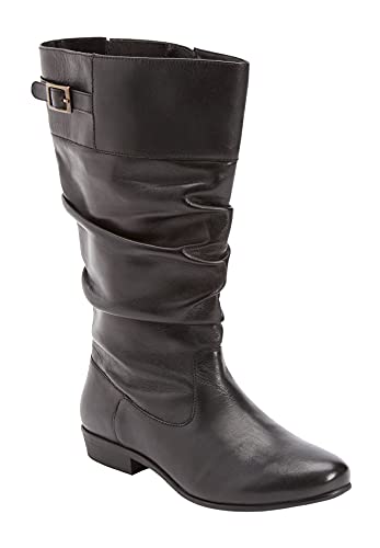 Comfortview Monica Wide Calf Leather Boot Mid Calf Women's Winter Shoes (Wide Widths Available)