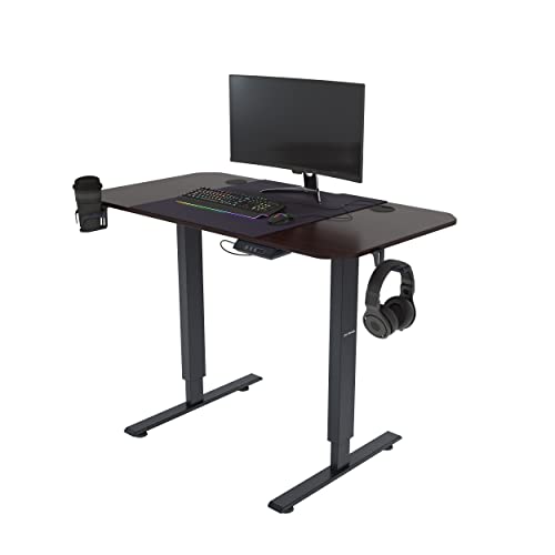 Jan Nowak Bureau Électrique Réglable Table de Bureau Ergonomique avec Plateau de Table Pieds en Acier Écran Tactile Fonction mémoire Crochet pour Casque d'écoute Porte-Boissons (110 x 60 cm) Cover