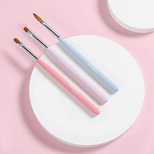 Teoyall S-5284 Nail Art Brushes, Nail Design Painting Brushes Builder Gel Brush Nail Dotting Tools Nail Fine Liner Brushes thumb #5
