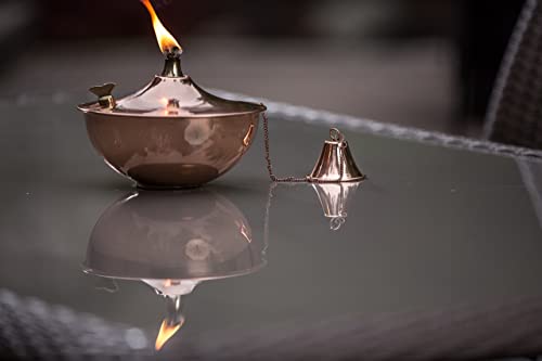 Legends Direct Set Of 4, Maui Premium Metal Patio Torches, 54" Tall- Tiki Style/W Snuffer, Fiberglass Wick & Large 32Oz Oil Lamp For Deck, Patio, Lawn, Garden, Luau (Smooth Copper) #TOP5