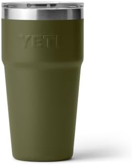 YETI Rambler 20 oz Stackable Tumbler, Stainless Steel, Vacuum Insulated with MagSlider Lid, Olive/King Crab Orange - 4