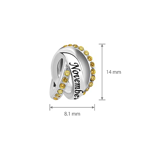 Image of LSxAB Birthstones Charms fits Pandora Bracelet for Women Happy Birthday to January-December Charm for Bracelet Necklace Pendant for Women Jewelry