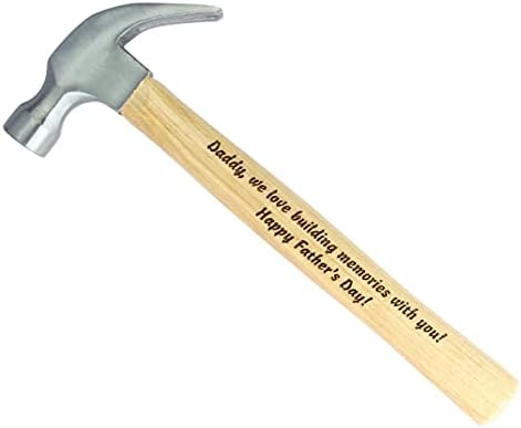 Personalized Laser Engraved Wood Handle Hammer, Valentines Gifts, Gifts for Men, 5th Anniversary Gifts for Him, Anniversary Gifts for Men