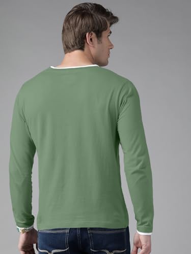 Image of The Dry STATEMen's Full Sleeve Basic Fit T-Shirt with Contrast Tipping Details Neck