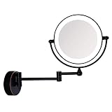 SANLIV LED Lighted Makeup Mirror - 8 Inch Double Sided Magnifying Shaving Mirror with 10X Magnificat