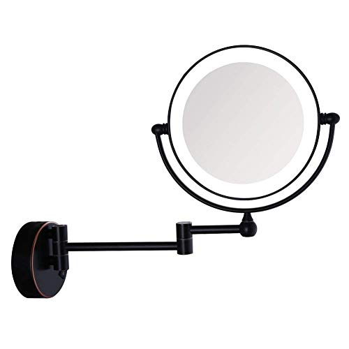 Sanliv Led Lighted Makeup Mirror - 8 Inch Double Sided Magnifying Shaving Mirror With 10X Magnification For Bathroom Or Bedroom, Oil-Rubbed Bronze #TOP24