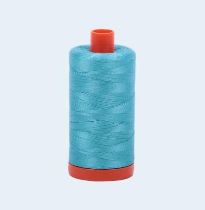 5005 Bright Turquoise Aurifil Cotton 12 WT Large Spool miniatura 1