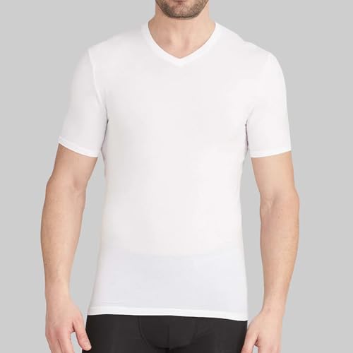 Tommy John Men's Supima Cool Cotton 2.0 High V Neck T-Shirt, Stay Tuck Design, Soft Stretch Fabric, Short Sleeve Comfort Fit2