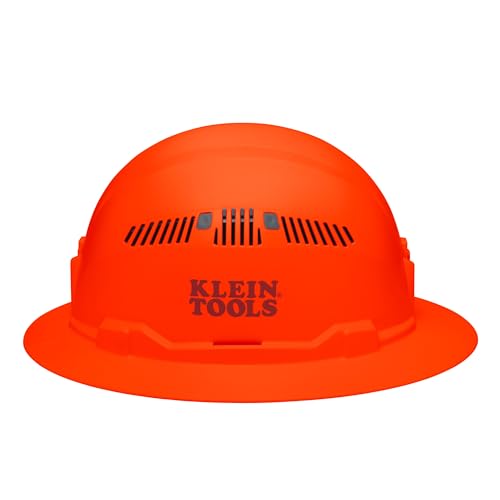 Casco de ala completa ventilado Klein Tools para obras de alta visibilidad 7