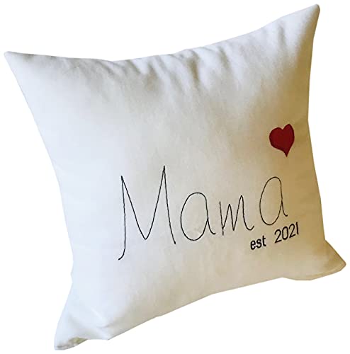 Muttertags Kissen aus weißem Samt 30 x 30 x 15 cm Stuhlkissen Bettkissen Dekokissen Sofakissen Bestickt, Geschenkidee Kissen, knuddeliges Kissen für die Mutter Mama Cover