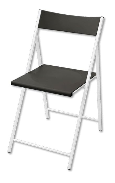 Set di 6 Sedie Pieghevoli con Carrello Assortiti in Acciaio - Bianco, Grigio e Nero