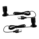 IWOWHERO 2 Stück USB Spotlight Weiß LED Strahler Kabellos Drehbar für Schmuckvitrine Schrankbeleuchtung Innenbereich mit USB Anschluss Kompakt und Energiesparend