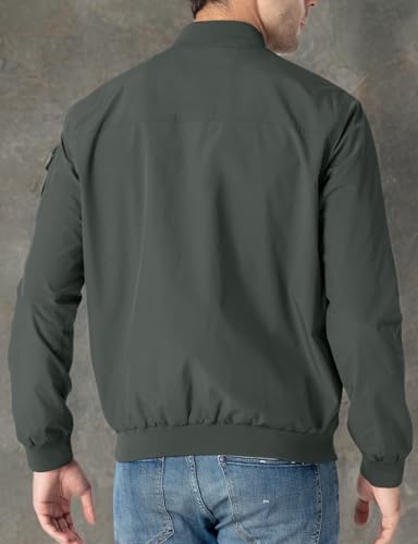 Image of TBMPOY Men's Windproof Bomber Jackets Lightweight Track Jackets Windbreaker Outdoor Golf Fashion Coat