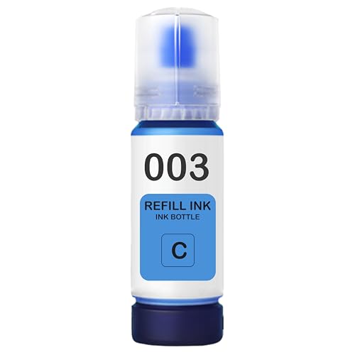 Image of 003 Ink Compatible for Epson L3250, L3260, L5290, L3210, L3256, L3150, L3215, L3216, L5190, L3200, L3251, L3252, L3110, L3151, L3152, L3156, L3211, L3212 Printer (003 Cyan Ink 1 Pcs)