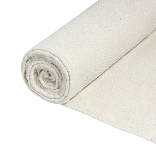 Organic Cotton Woven Yoga Mat - Unbleached Undyed All-Natural Washable and Toxic-free Cloth Yoga Mat - Mysore Hand-made Mat for Outdoor and Indoor - 78x27 (Unbleached Cotton)