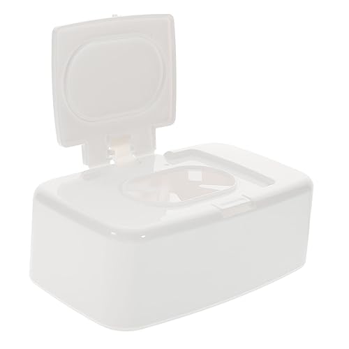 PRETYZOOM Portable Wipe Dispenser Button Type Wet Tissue Box Square Tissue Cover Case