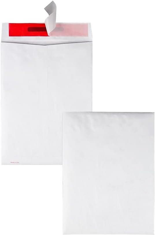 Quality Park Survivor Shipping Envelopes, Tamper Evident, 9" x 12", Made with Strong, Lightweight DuPont Tyvek Material, Peel and Seal Flap, 100/Box (QUAR2400)