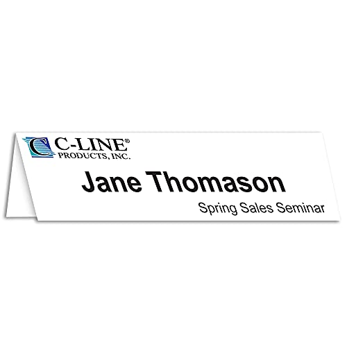 "C-Line Printer-Ready Scored Name Tent Cards, 11 X 4-1/4 Inches (Folded Size), 8-1/2"" X 11"" White Cardstock Sheets, Box Of 50 (87517)", Large #TOP1