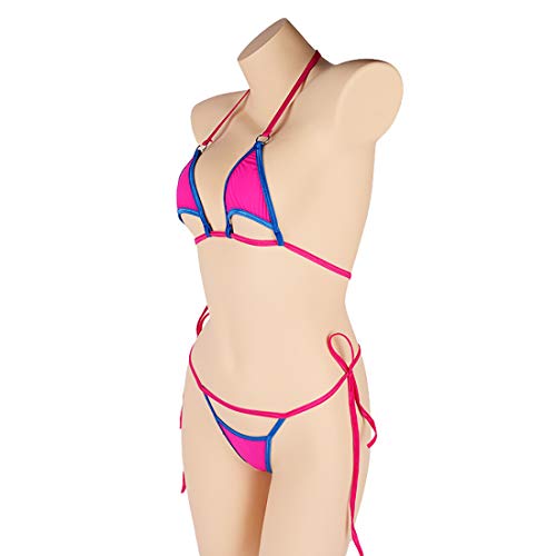 Mini Bikini Sexy 2 pièces pour Femme - Maillot de Bain Dos Nu - Micro Lingerie à Nouer, 01 - Noir, Taille Unique – vue 5