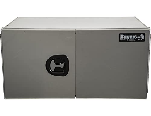 Image of Buyers Products 1705420 Silver Pro Series Smooth Aluminum Underbody Truck Box with Barn Door, 18x24x36 Inch, Durable Vehicle Tool Box for Storage and Organization