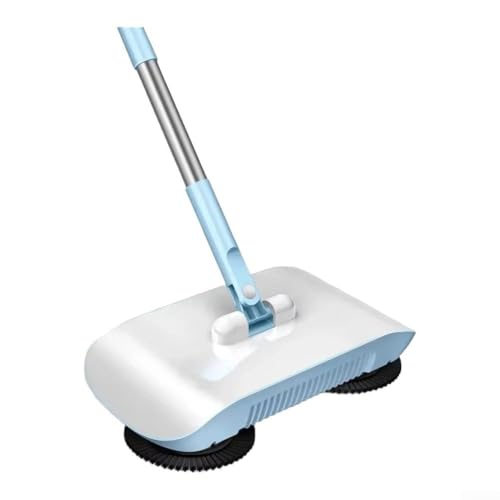 Hosrivae Robot aspirador de suelo de empuje manual con función de escoba y trapeador, barredora manual ligera para suelos duros, sala de estar, cocina, dormitorio, construcción ABS (A)