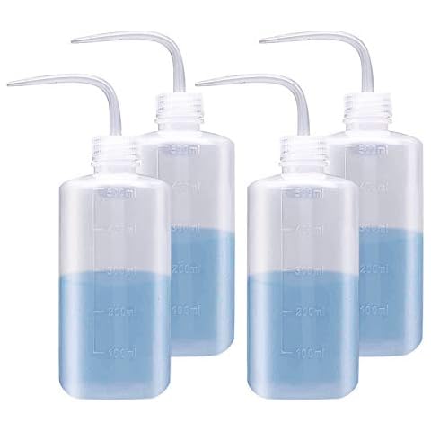 4 Stück 500ml Spritzflasche Laborflasche Waschflasche, Squeeze Flasche aus Kunststoff für Gartenarbeit, Industrie, Labor und Chemie Cover