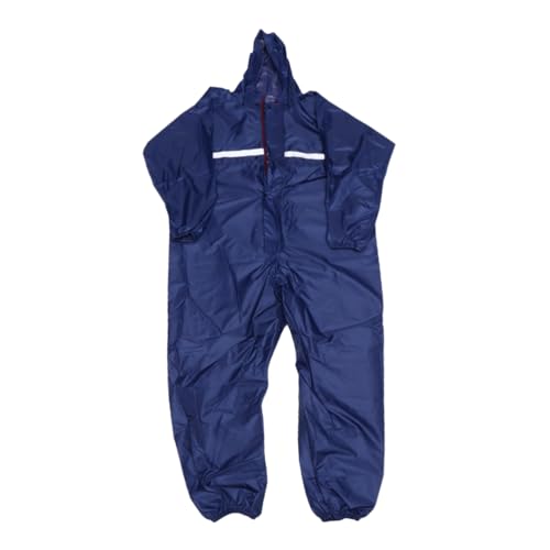 WOFASHPURET 1 Pc Uniforme con Gorra Monos de Trabajo - Abrigo Babero para Hombre Traje de Trabajo Impermeable Work Trabajos Capa a Prueba de Polvo Uniforme de Trabajo de una Pieza Blue