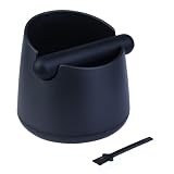 Abklopfbehälter für Siebträger, Molbory Abschlagbehälter mit Geräuschabsorbierender Abklopfstange und Kaffeebürste, Mattschwarz Espresso Knock Box Abklopfbehälter, Abschlagbox für dein Barista Zubehör