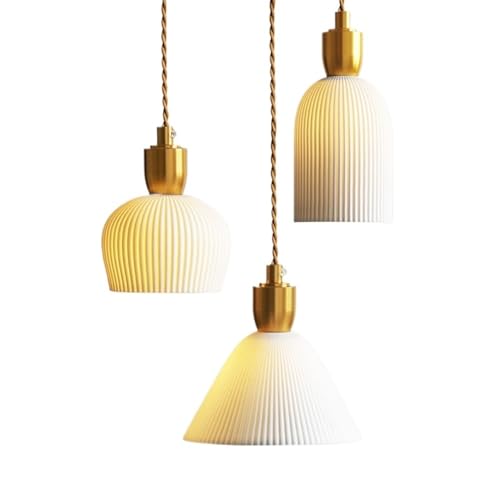 Lampe à pendentif LED en céramique blanche suspension luminaire moderne salon et chambre à coucher