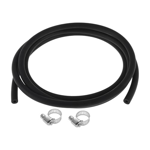 VekAuto 1 Set Tuyaux Pour Lubrifiant 0.20 ID 0.47 O.D 8.2ft l Tuyau En Caoutchouc Nitrile Avec 2 Pcs Colliers Pour Irrigation/Petit Équipement Noir