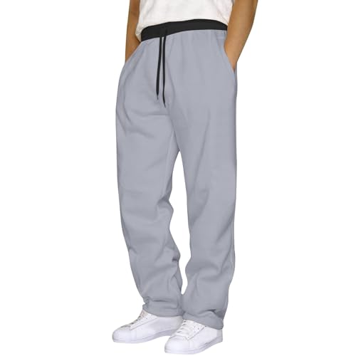Baggy Sweatpants Men Pull On High Waist Fleece Jogger Sweatpants Casual Loose Fit Workout Sweat Pants with Pockets2