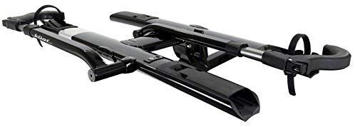 KuatSherpa 2.0 Durable Lightweight Aluminum Compact 2 Bike Transporting Hitch Rack with Cable Lock & Foldable Tire Cradles | Capacity - 40 Lbs per Tray, Black Metallic & Gray Anodize, 1.25"