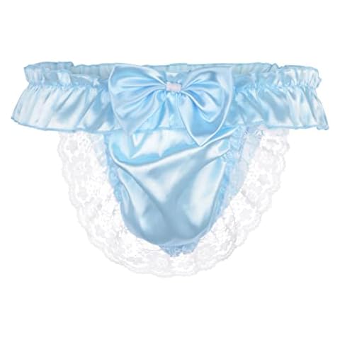 Satini Men's Satin Ruffle Thong Briefs Cover