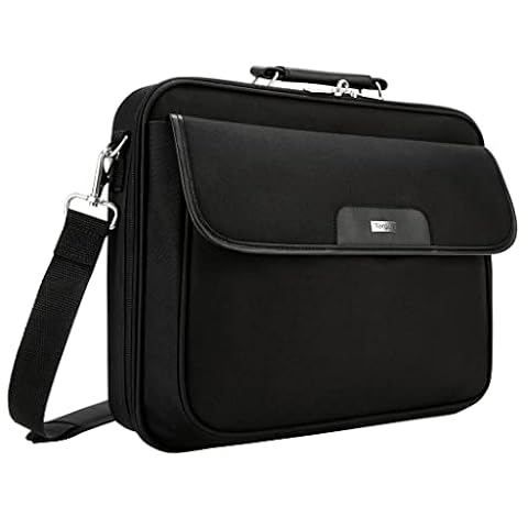 Targus Torba na laptopa, pasuje do laptopa o przekątnej do 16 cali, z wyściełaną przegrodą i odpinanym paskiem na ramię, konstrukcja etui na laptopa z klapką, (CN01) - czarna