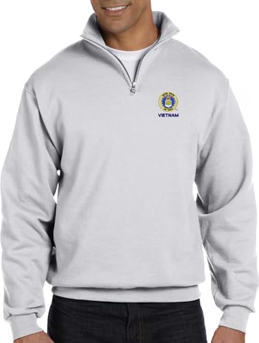 MilitaryBest U.S. Air Force Vietnam Embroidered Quarter-Zip Pullover