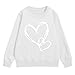 Girls Oversized Sweatshirt Heart Love Preppy Sweatshirts Fall Winter Long Sleeve Teen Girl Cute Fashion Clothes White 3-4 Years