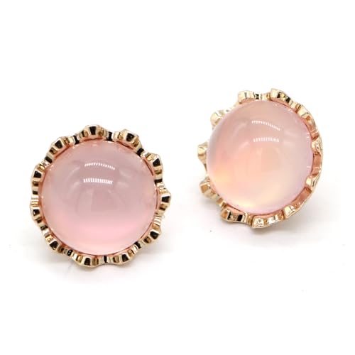 USOSOU 12mm 20pcs Pink Colorful Pearl Light Gold Metal Buttons