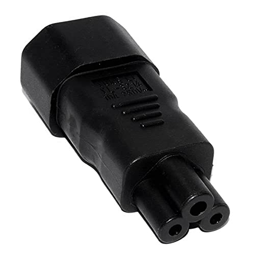 Adaptador IEC 320 C14 a Cloverleaf C5 negro miniatura 5