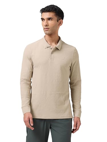 Image of TECHNOSPORT Men's Slim Fit Textured Active Out Full Sleeve T-Shirt for Gym, Sports & Regular Use
