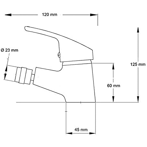 Grifo mezclador monomando lavabo baño bidé latón cromado con cabezal 6
