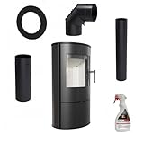 KRATKI Kaminofen aus Stahl Rollo bereit Satz Ø 150 7 kW mit...