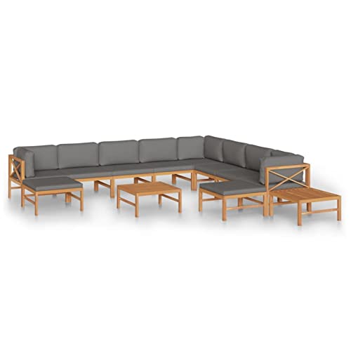 Chenshu 12-TLG. Garten-Lounge-Set mit Grauen Kissen, Lounge Gartenmöbel Set, Terassenmöbel Wetterfest, Gartenlounge… – Bild 3