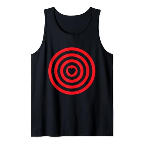 Bullseye Target Circles Halloween Love Heart Valentine's Day Tank Top Cover