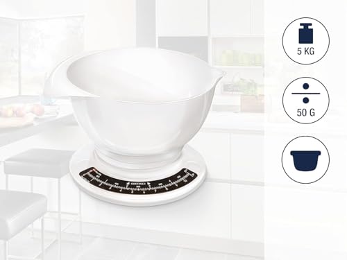 Soehnle Analoge Küchenwaage Culina Pro, mit 2,5l Rührschüssel, weiß/schwarz – Ansicht 2